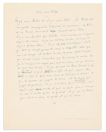 COCTEAU, JEAN. Group of 10 Autograph Manuscripts, including 5 Signed, brief or fragmentary working drafts of reviews for books or films